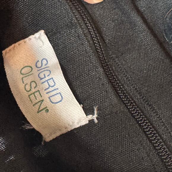 SIGRID OLSEN Macrame Bag Wood‎ Ring Handle Black Summer Beach Boho Casual - Picture 6 of 9